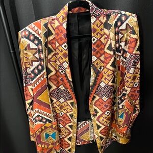 Colorful Geometric Pattern Blazer